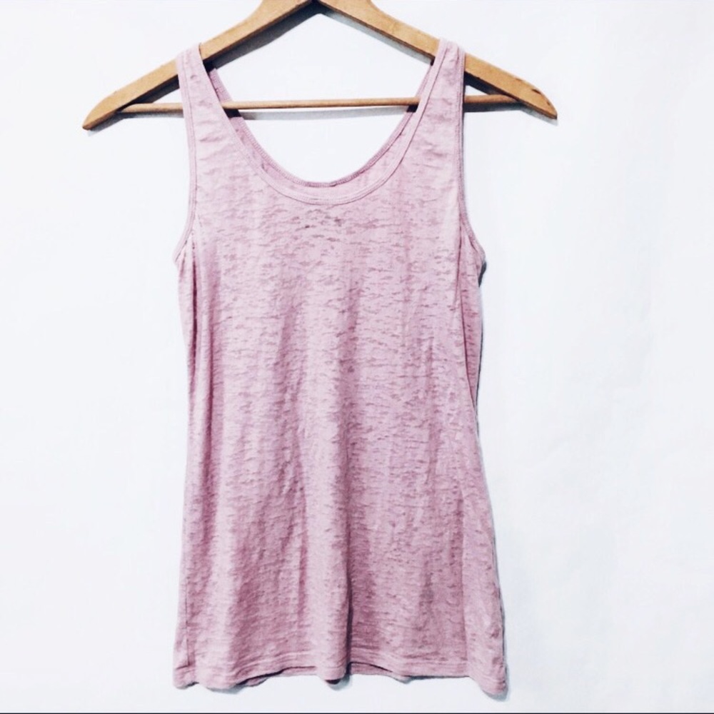 Semi-Sheer Textured Mauve Tank
